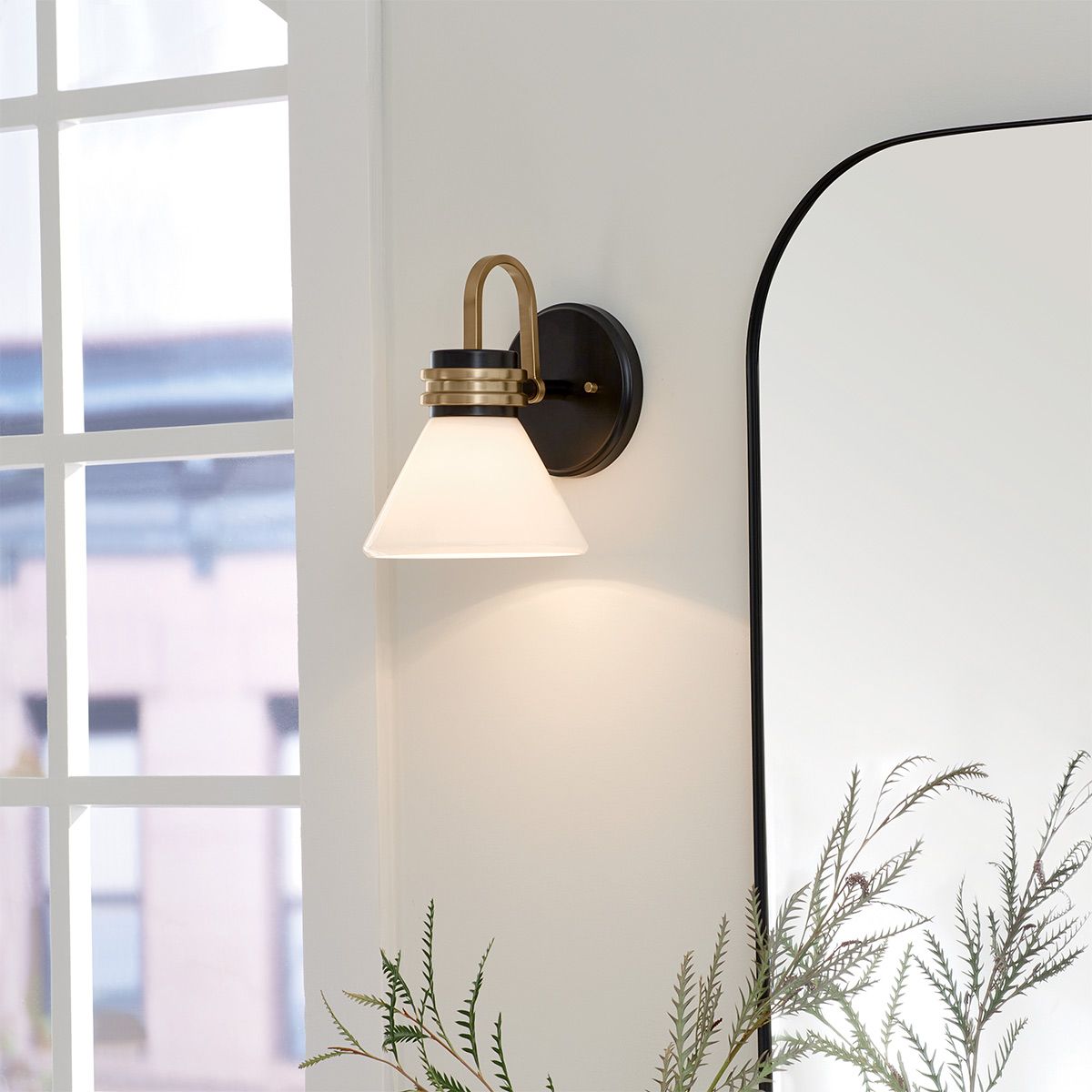 Kichler Farum Black with Champagne Bronze Wall Light