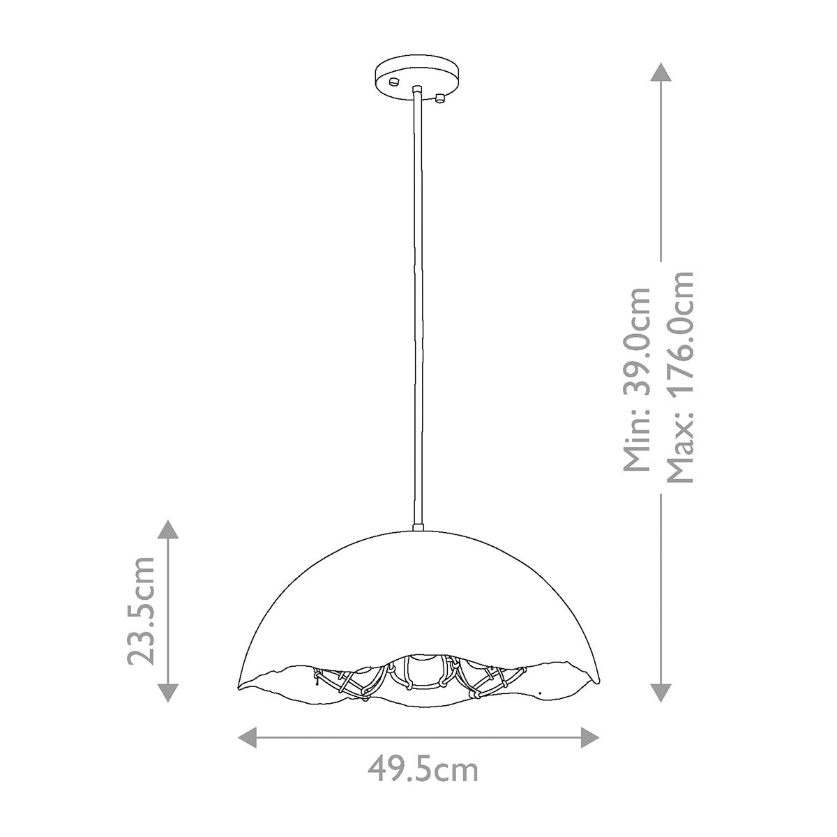 Kichler Fracture 3 Light Zinc Ceiling Pendant