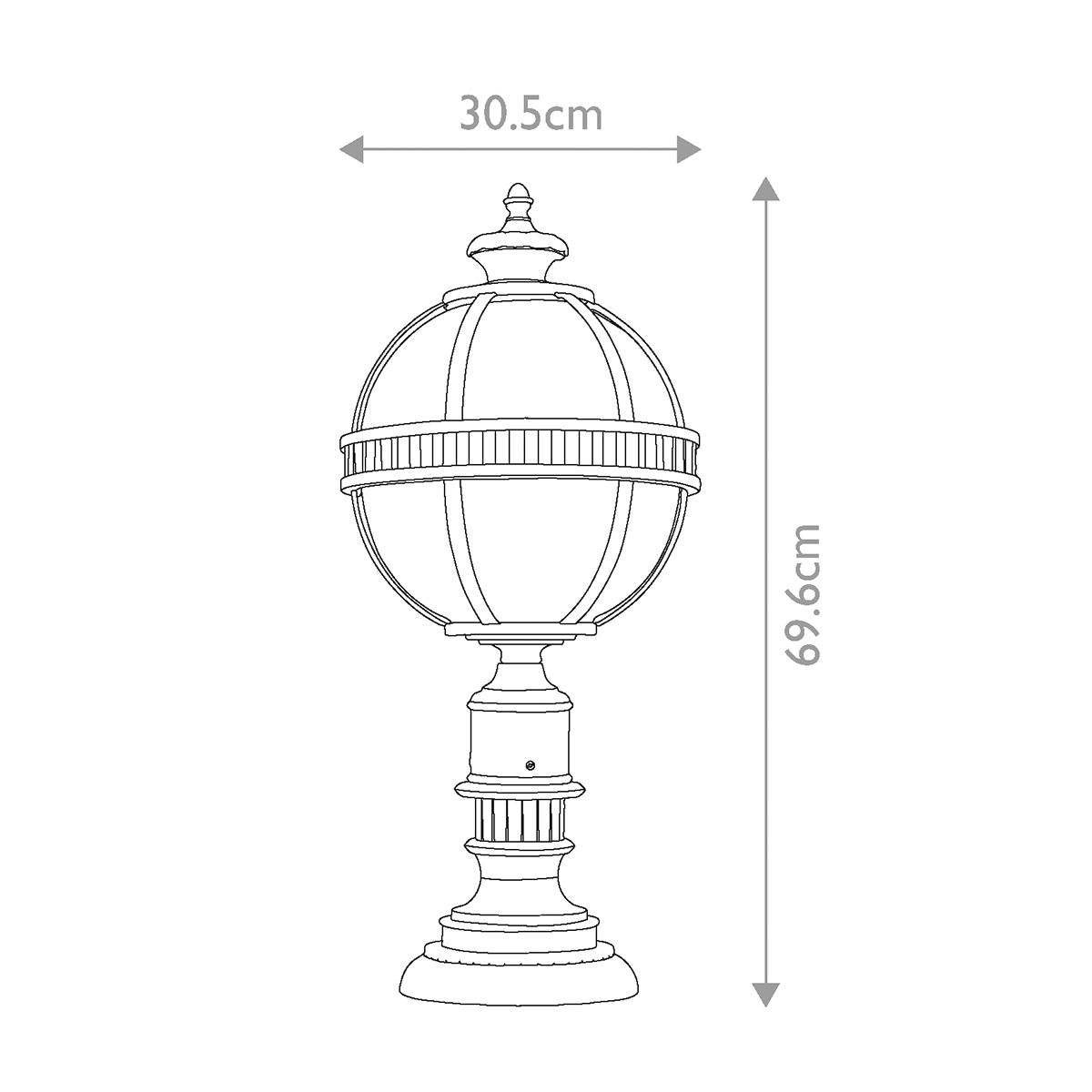 Kichler Halleron Outdoor 3 Light Pedestal Lantern — alternate view