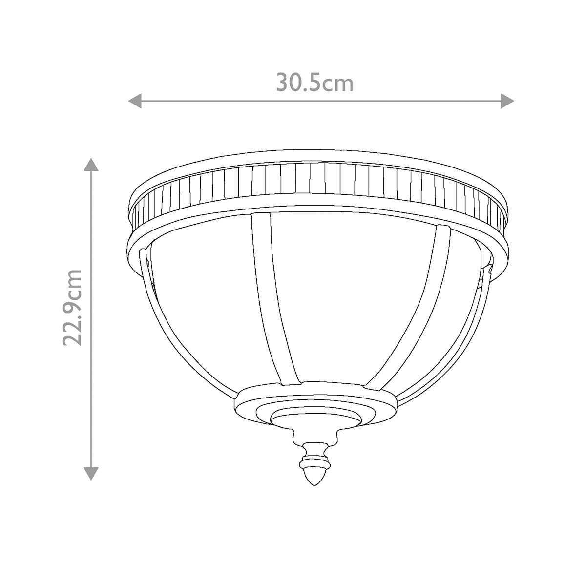 Kichler Halleron 3 Light Bronze Outdoor Ceiling Flush — close-up detail