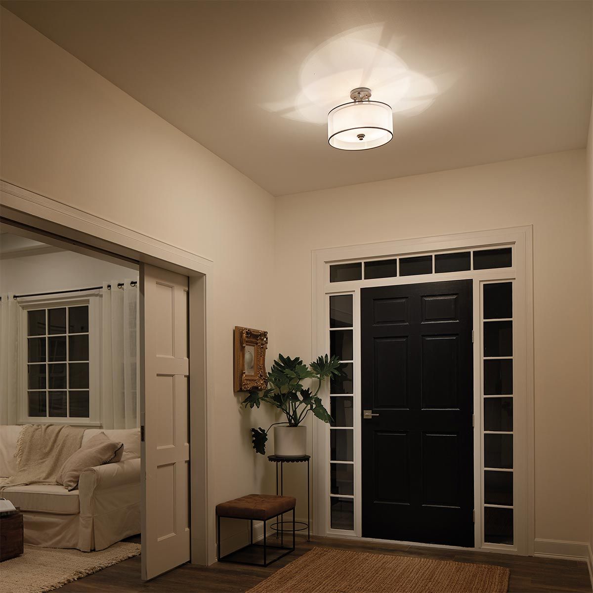 Kichler Lacey Mission Bronze Small Ceiling Semi-Flush Light