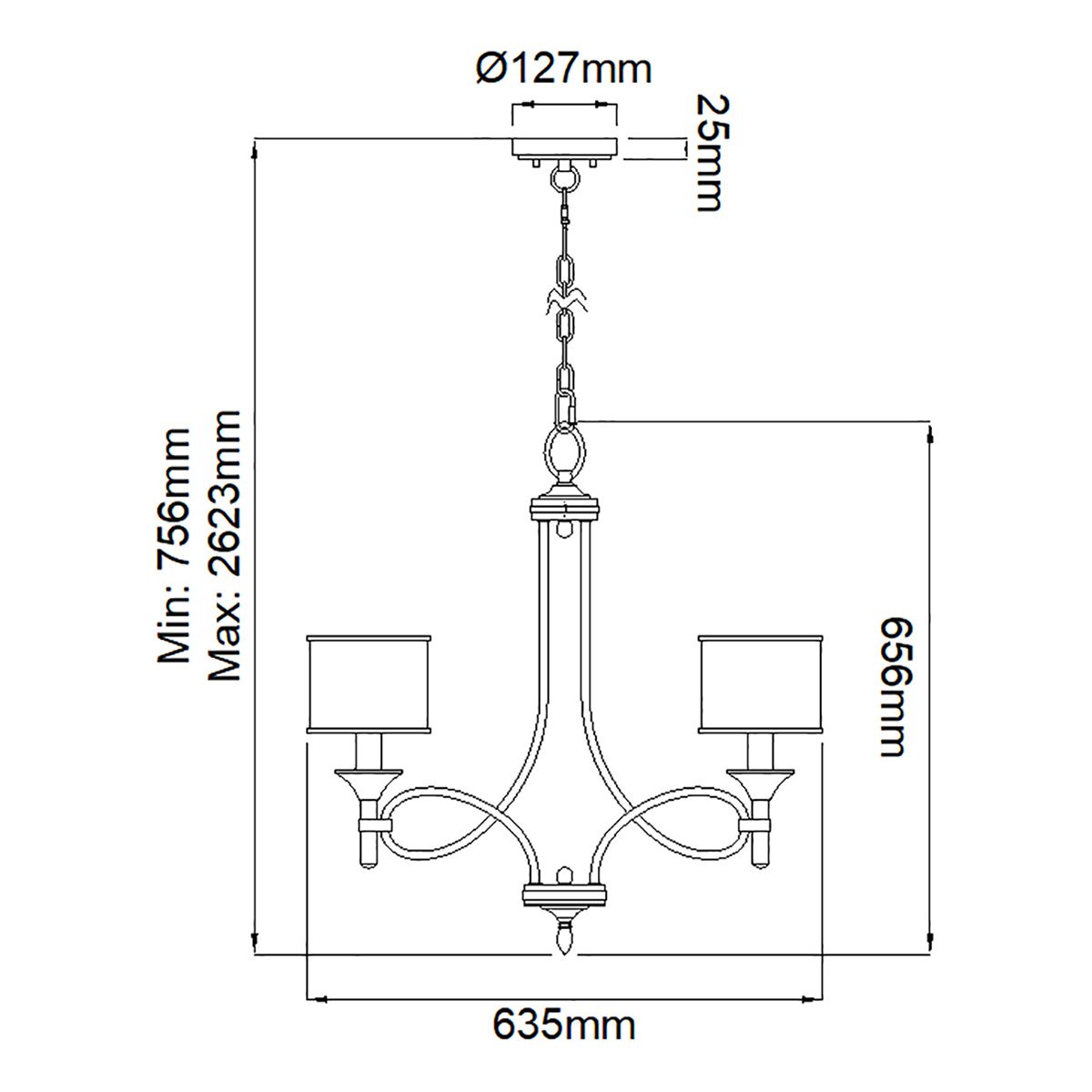 Kichler Lacey Mission Bronze Finish 5 Light Chandelier