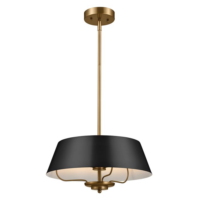 Luella 3lt Duo-Mount Black & Brass Living Room Pendant/Flush Ceiling LIght by Kichler Lighting KL-LUELLA-3P-BKB