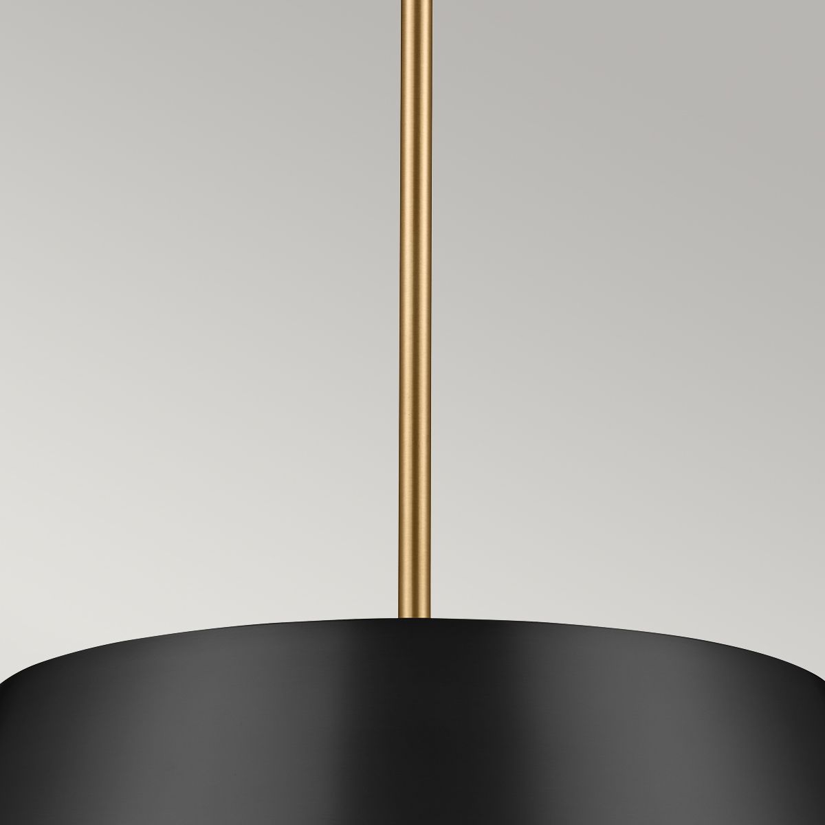 Luella 3 Light Duo Mount Black and Brass Pendant or Flush Ceiling Light