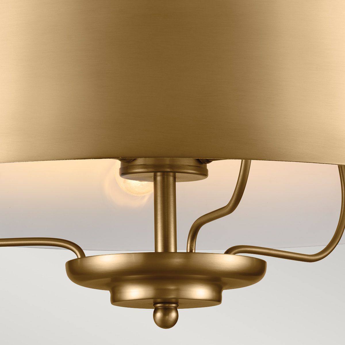 Luella 3 Light  Duo Mount Brass Pendant or Flush Ceiling Light
