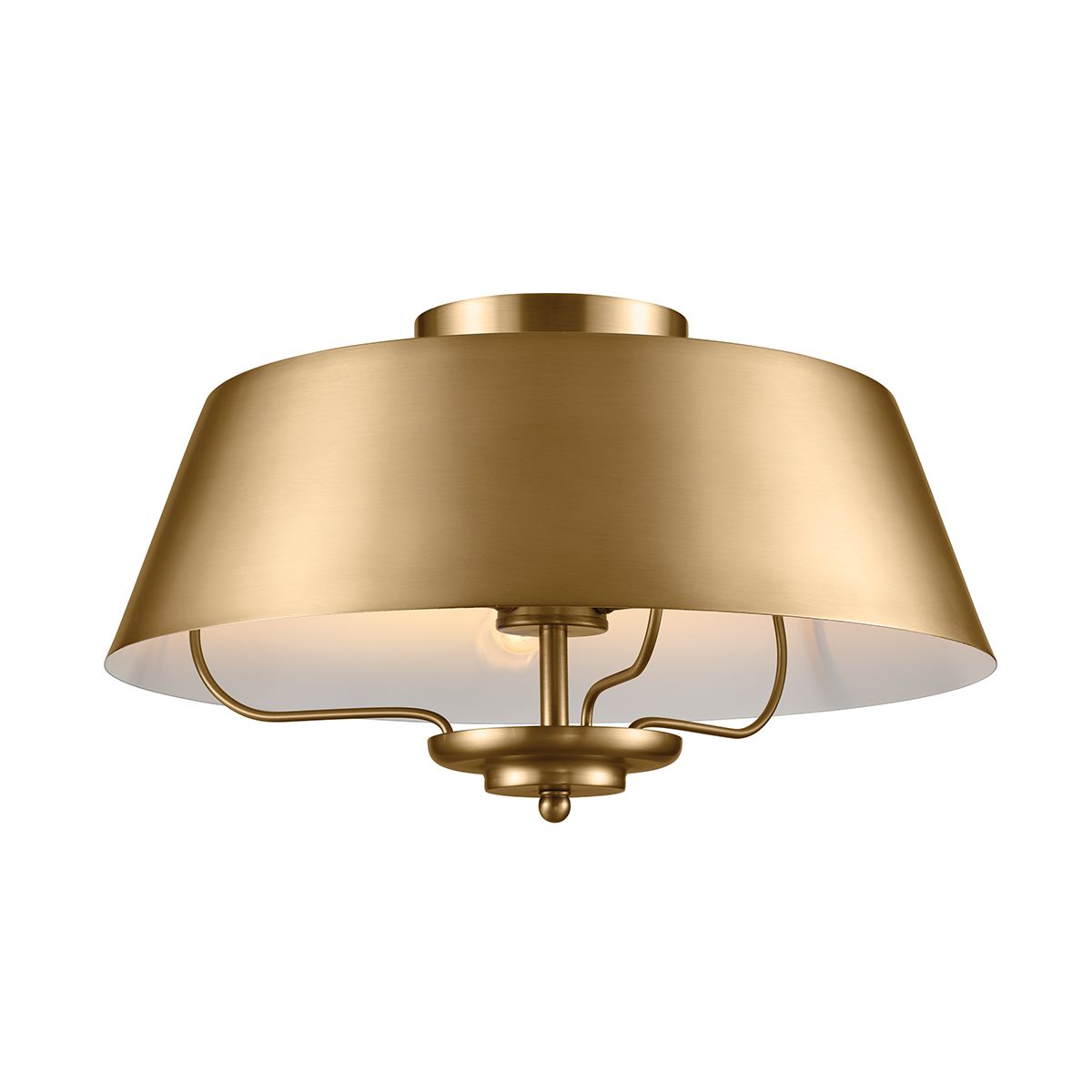 Luella 3 Light  Duo Mount Brass Pendant or Flush Ceiling Light