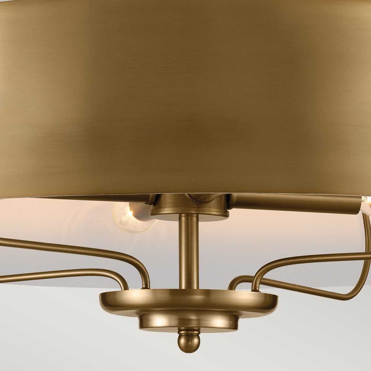 Luella 4 Light Duo Mount Brass Pendant or Flush Ceiling Light
