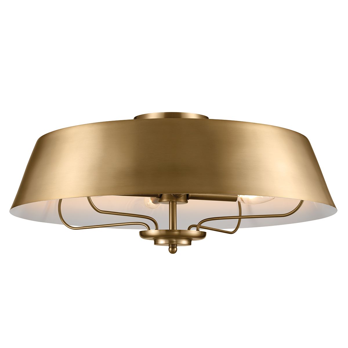Luella 4 Light Duo Mount Brass Pendant or Flush Ceiling Light