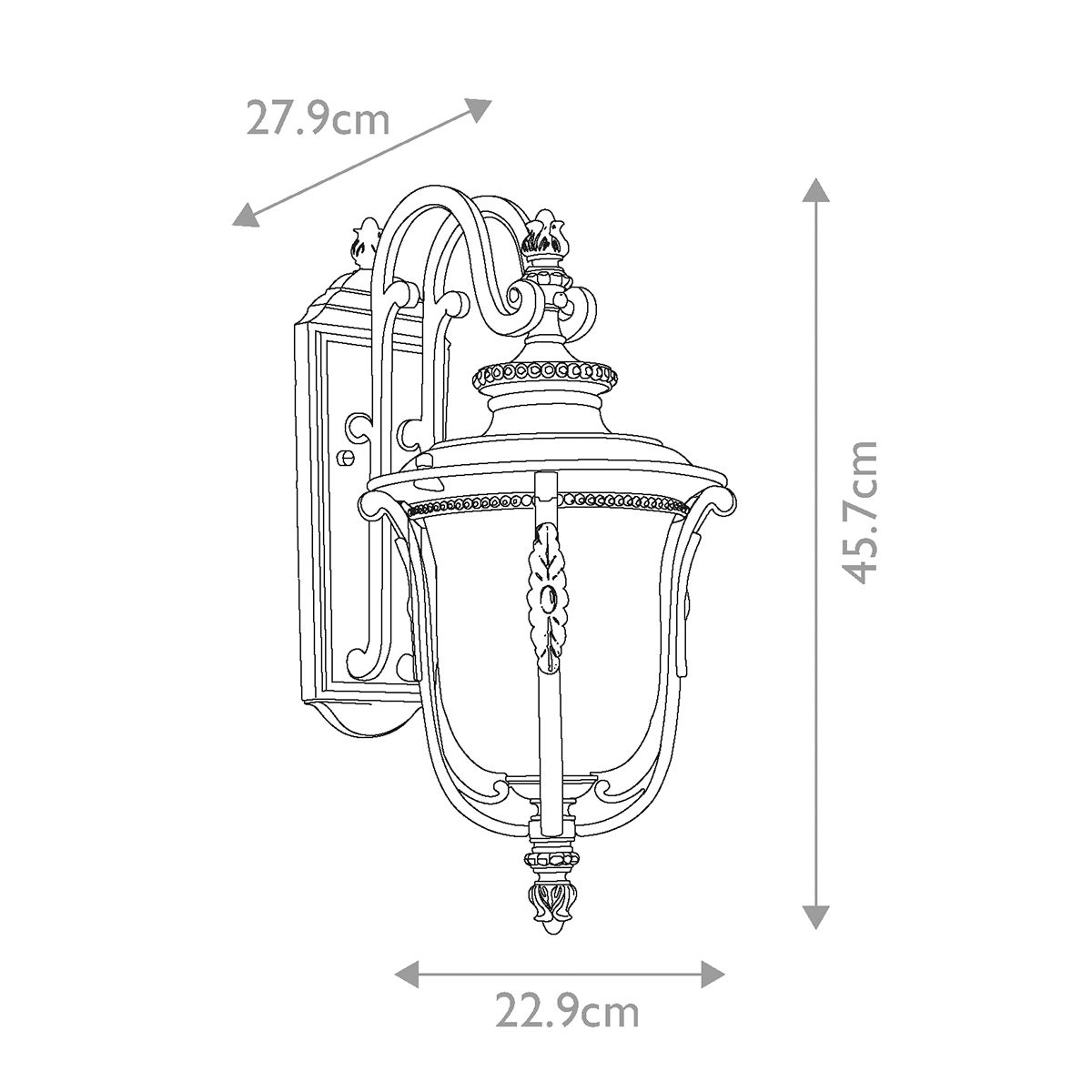 Kichler Luverne Rubbed Bronze Medium Outdoor Wall Light