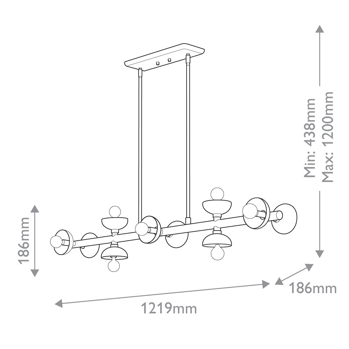 Kichler Palta 10 Light Bronze Kitchen Linear Pendant