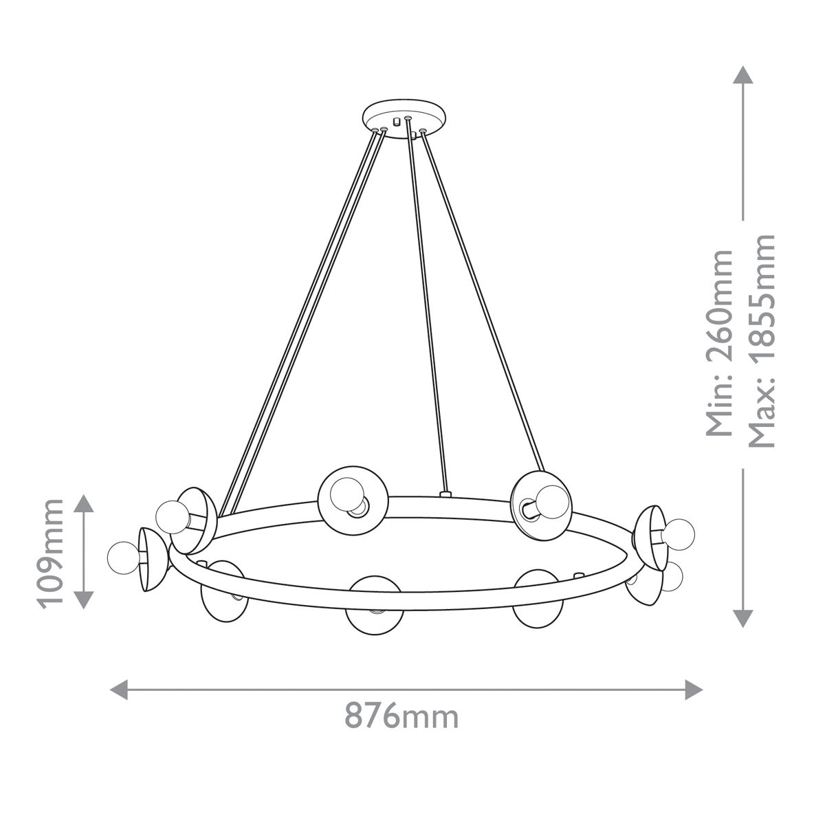 Kichler Palta 9 Light Bronze Chandelier