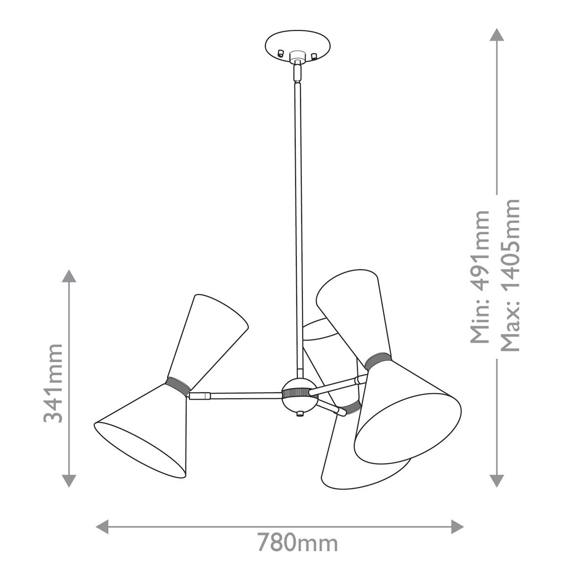 Kichler Phix 3 arm 6 light up and down Chandelier