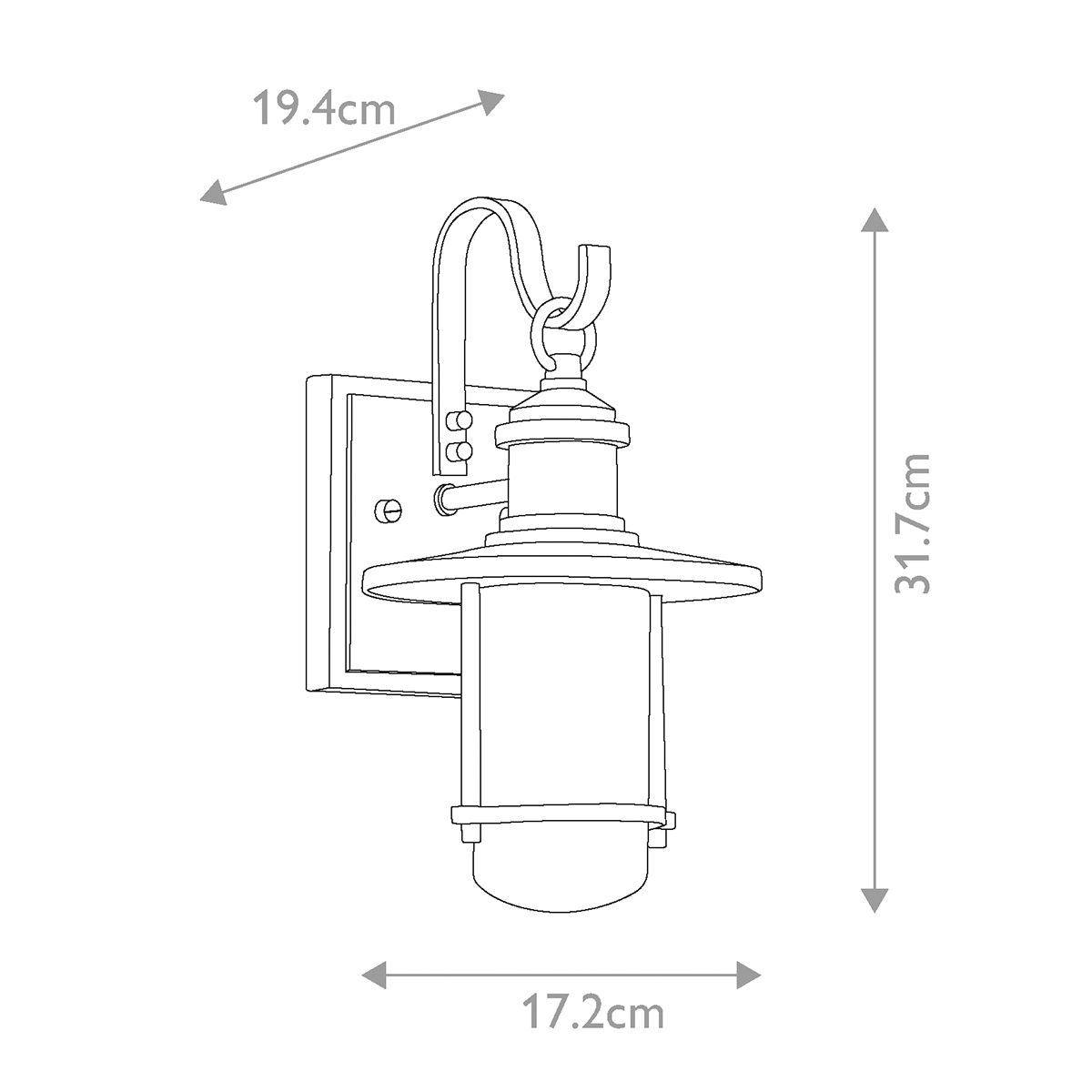 Kichler Riverwood Small Zinc Outdoor Wall Light