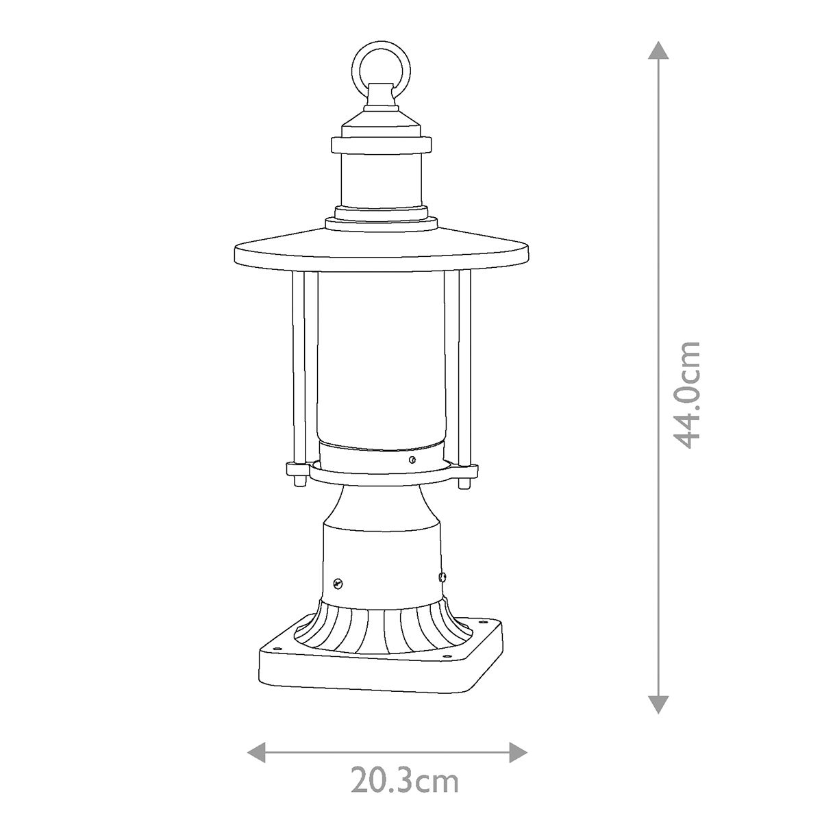 Kichler Riverwood 8" Zinc Pedestal Outdoor Lantern