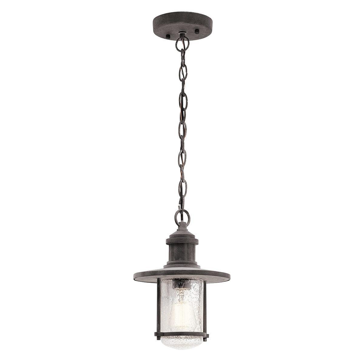 Kichler Riverwood 8" Zinc Outdoor Pendant Chain Lantern-warehouse-clearance-140826