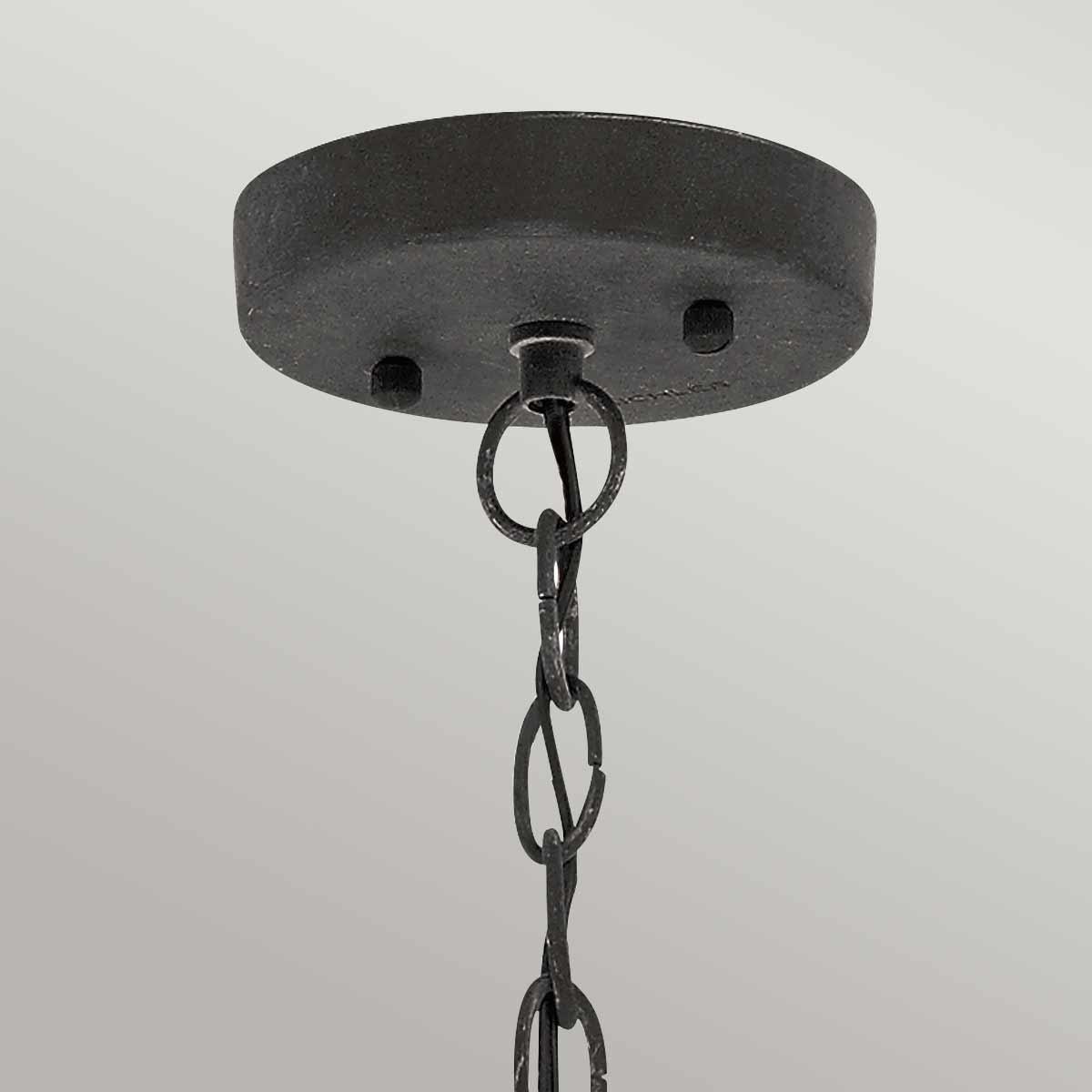 Kichler Riverwood 8" Zinc Outdoor Pendant Chain Lantern-warehouse-clearance-140826