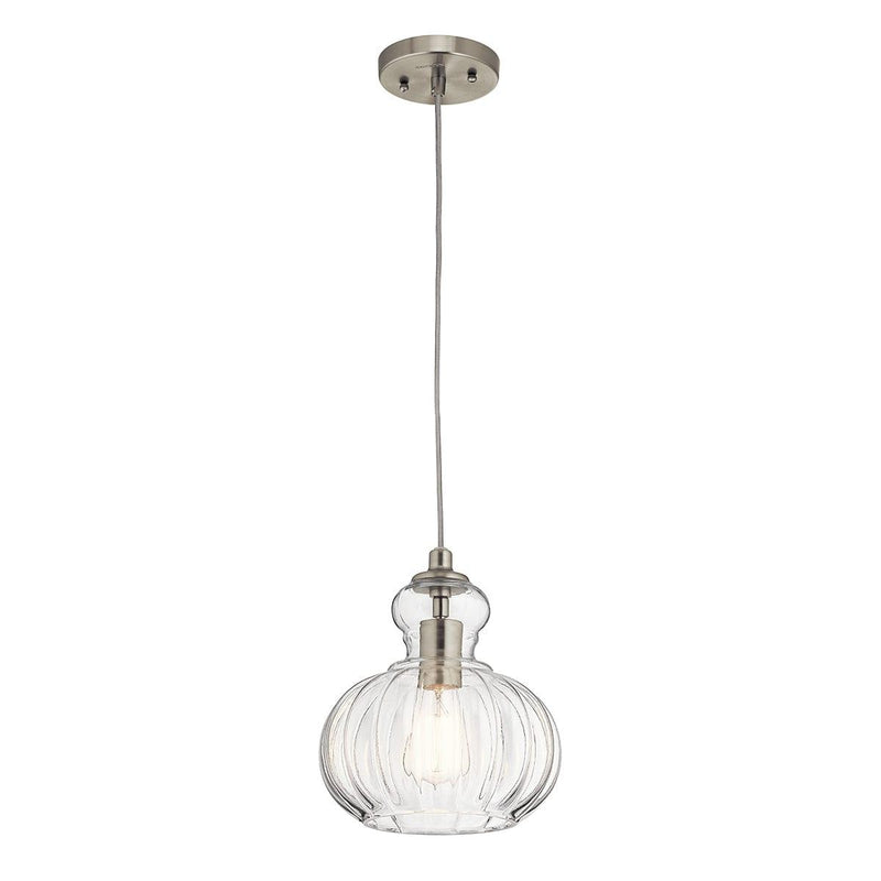 Kichler Riviera 1 Light Brushed Nickel Pendant Ceiling - 23cm -Warehouse Clearance Stock