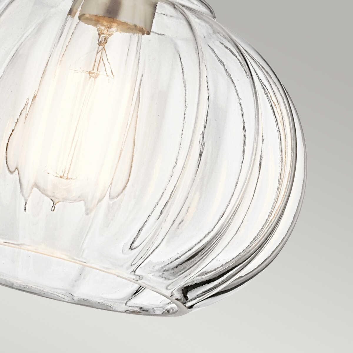 Kichler Riviera 1 Light Brushed Nickel Pendant Ceiling - 23cm-warehouse-clearance-140826