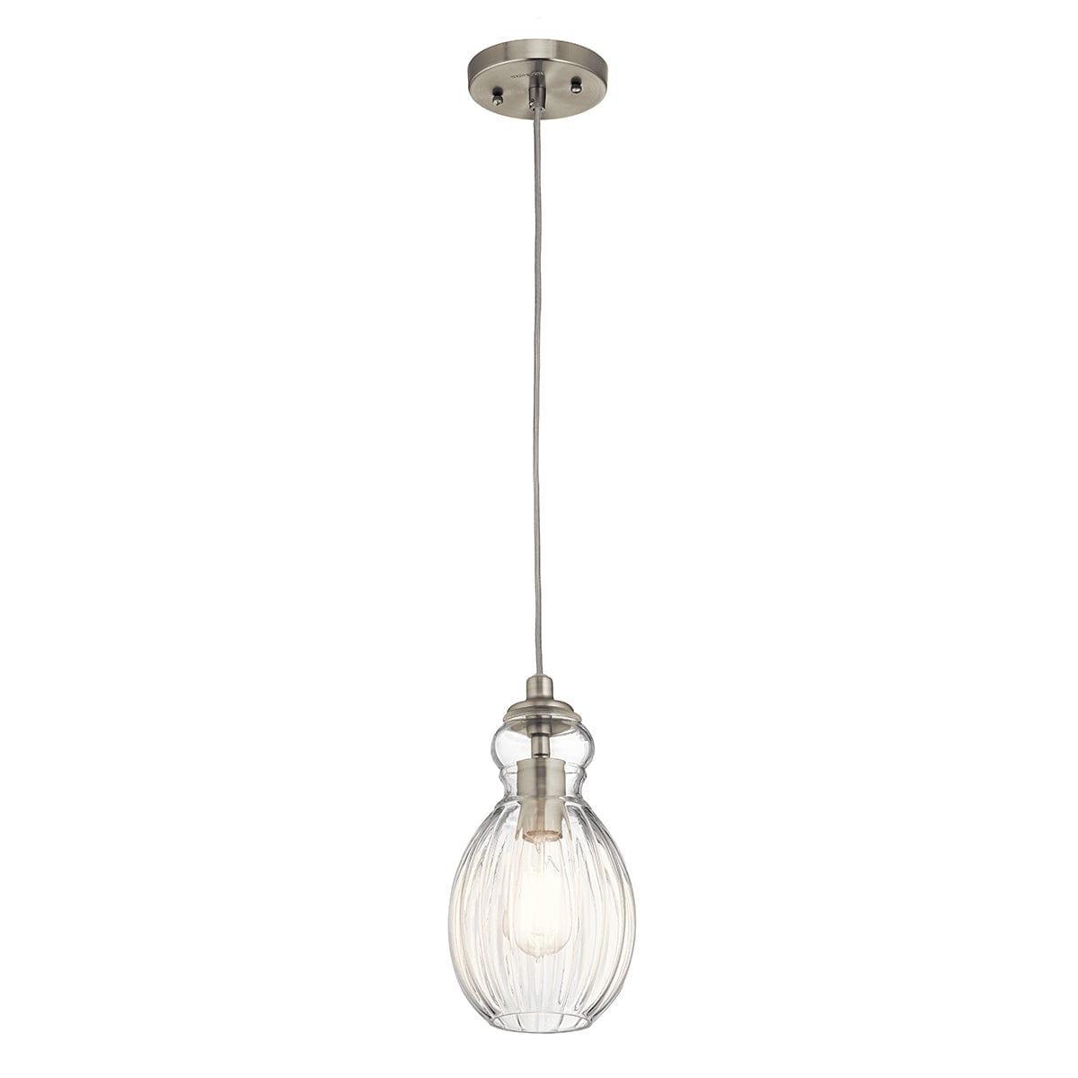 Kichler Riviera 1 Light Brushed Nickel Pendant Ceiling - 16cm-warehouse-clearance-140826