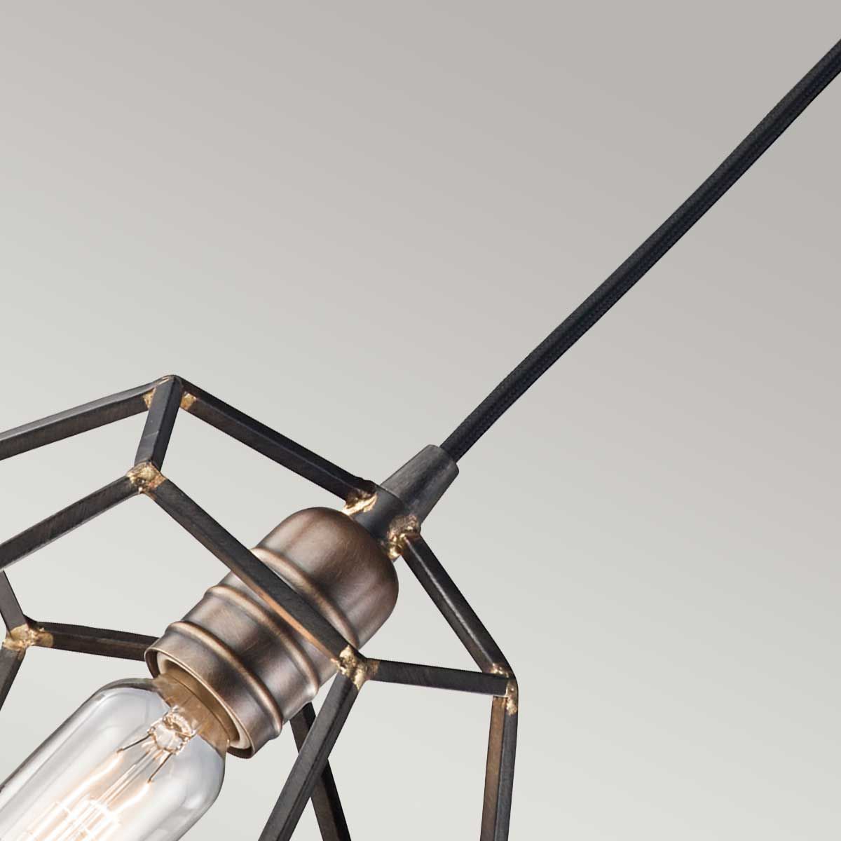 Kichler Rocklyn 1 Light Raw Steel Mini Ceiling Pendant