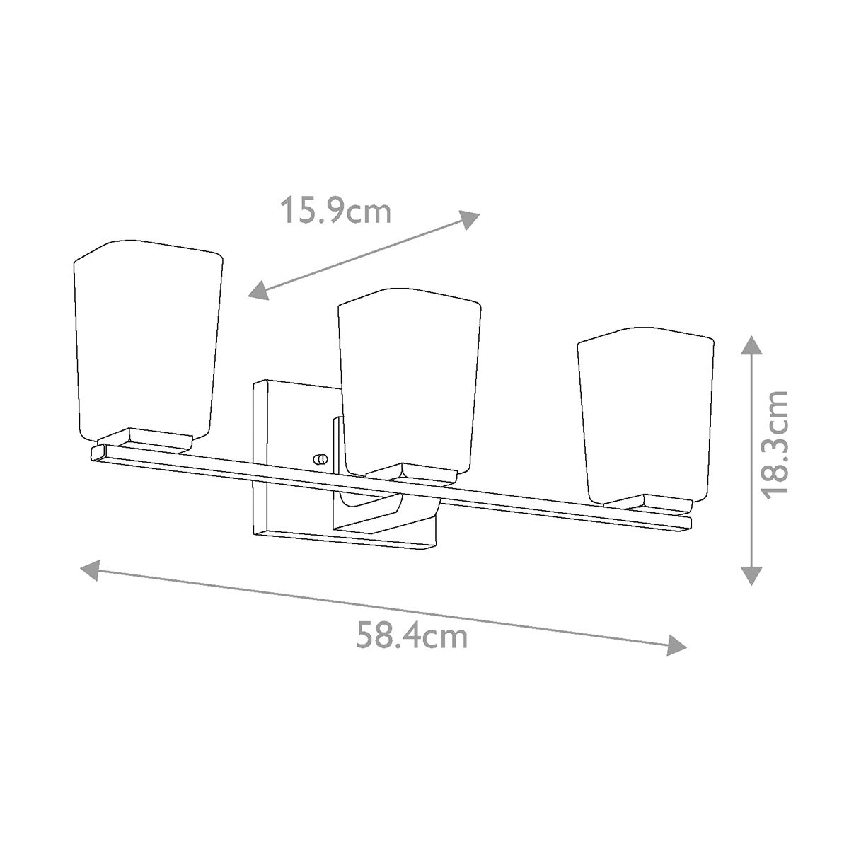 Kichler Roehm 3 Light Chrome Bathroom Wall Light-OPEN-BOX-50-290626