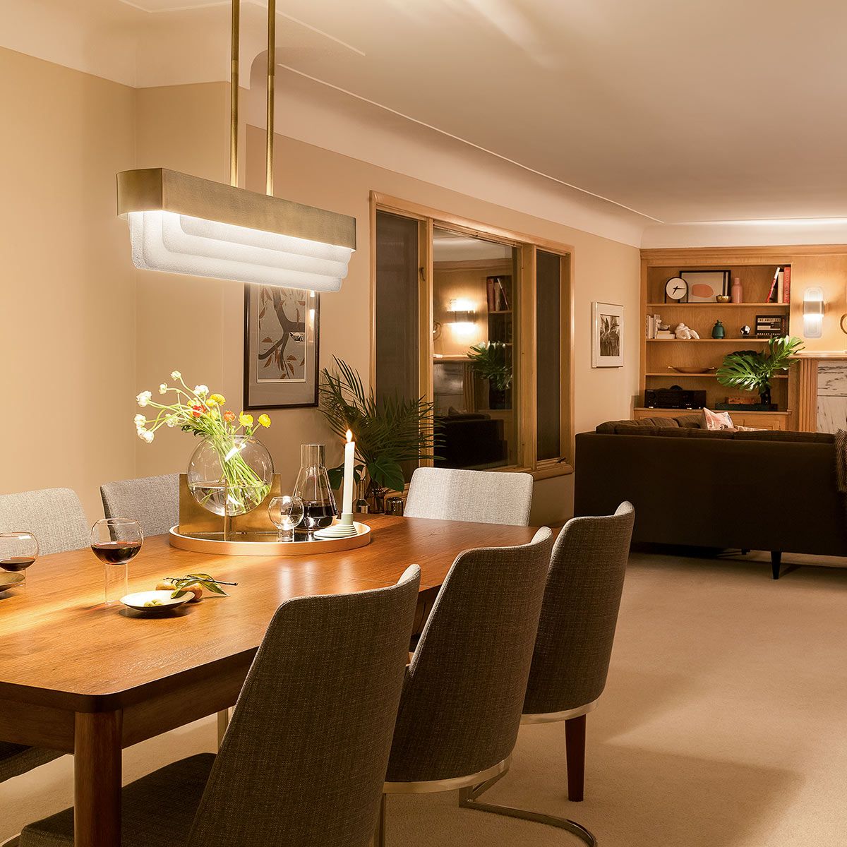 Serene LED Brass Chandelier