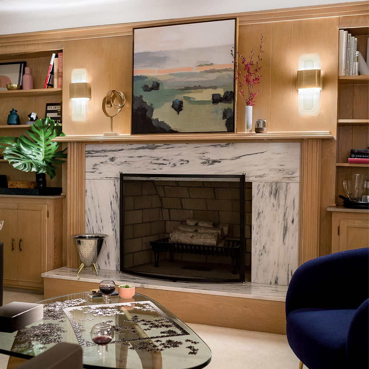 Serene LED Brass Wall Light