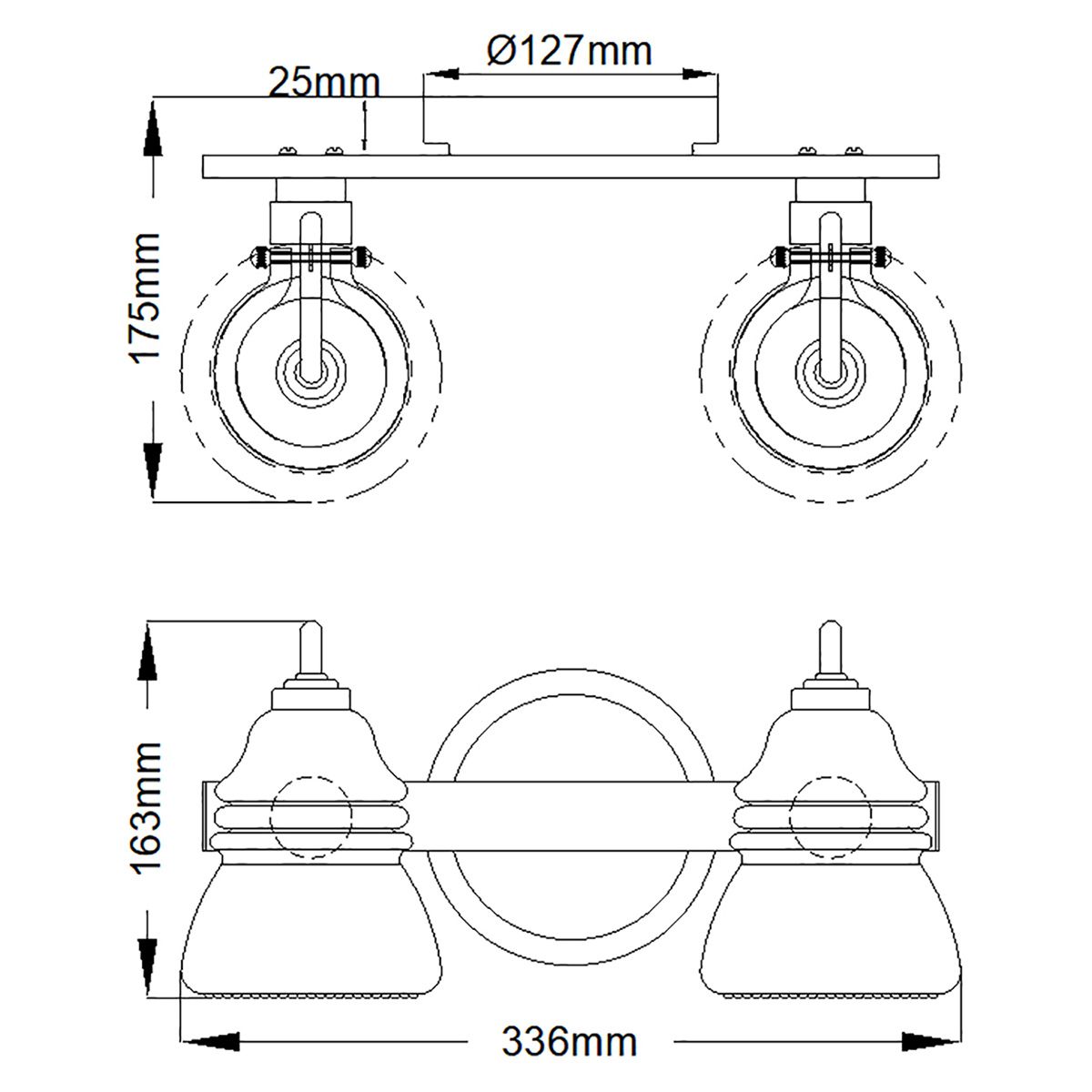 Kichler Talland 2 Light Chrome Bathroom Wall Light
