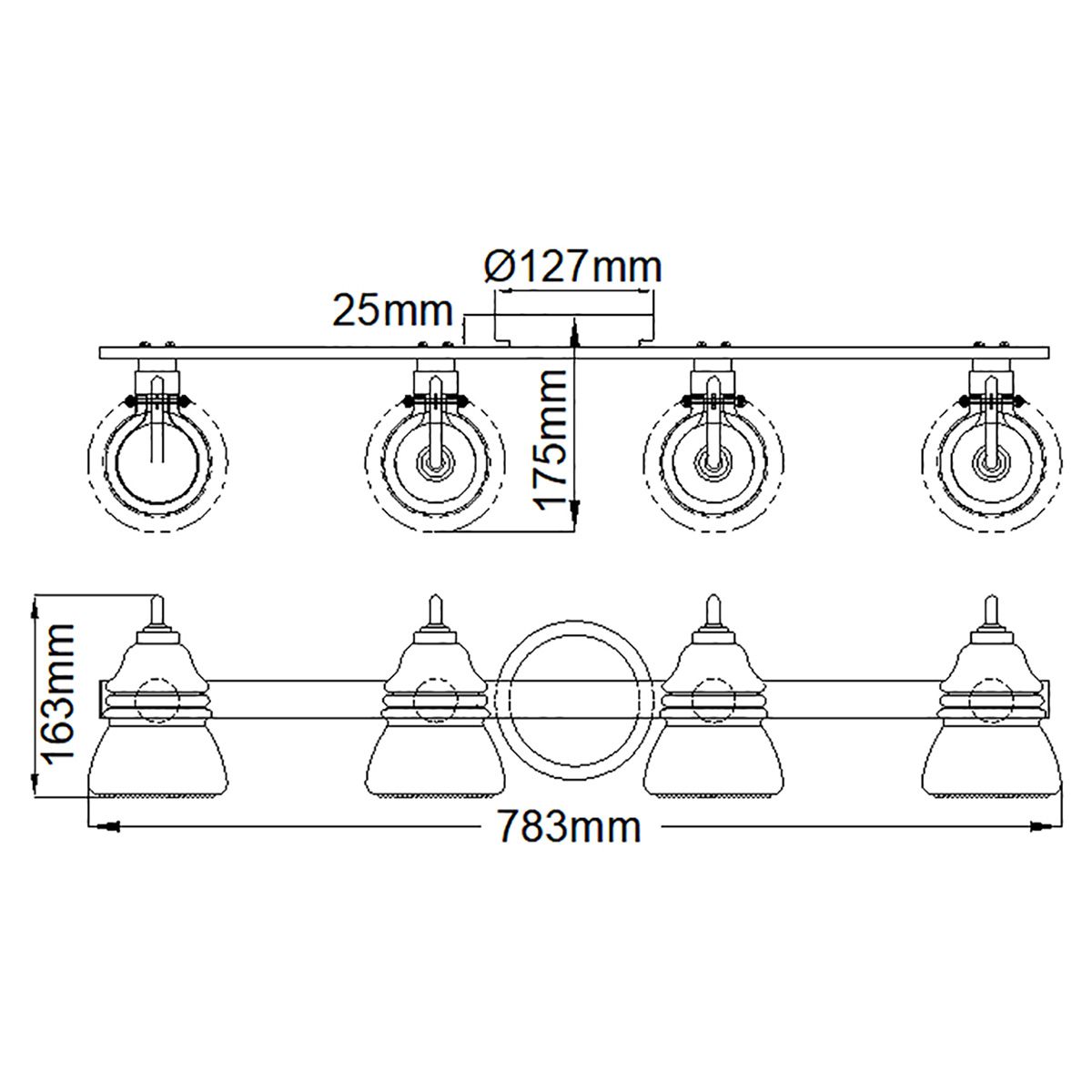 Kichler Talland 4 Light Chrome Bathroom Wall Light