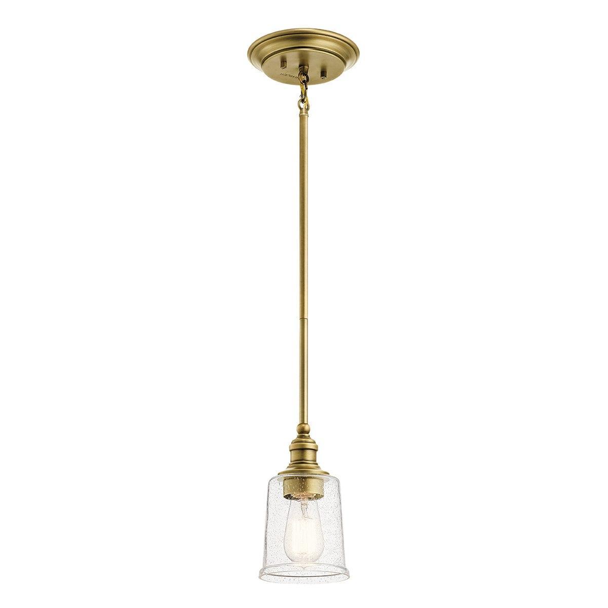 Kichler Waverly 1 Light Brass Mini Ceiling Pendant Light - 23cm-warehouse-180926