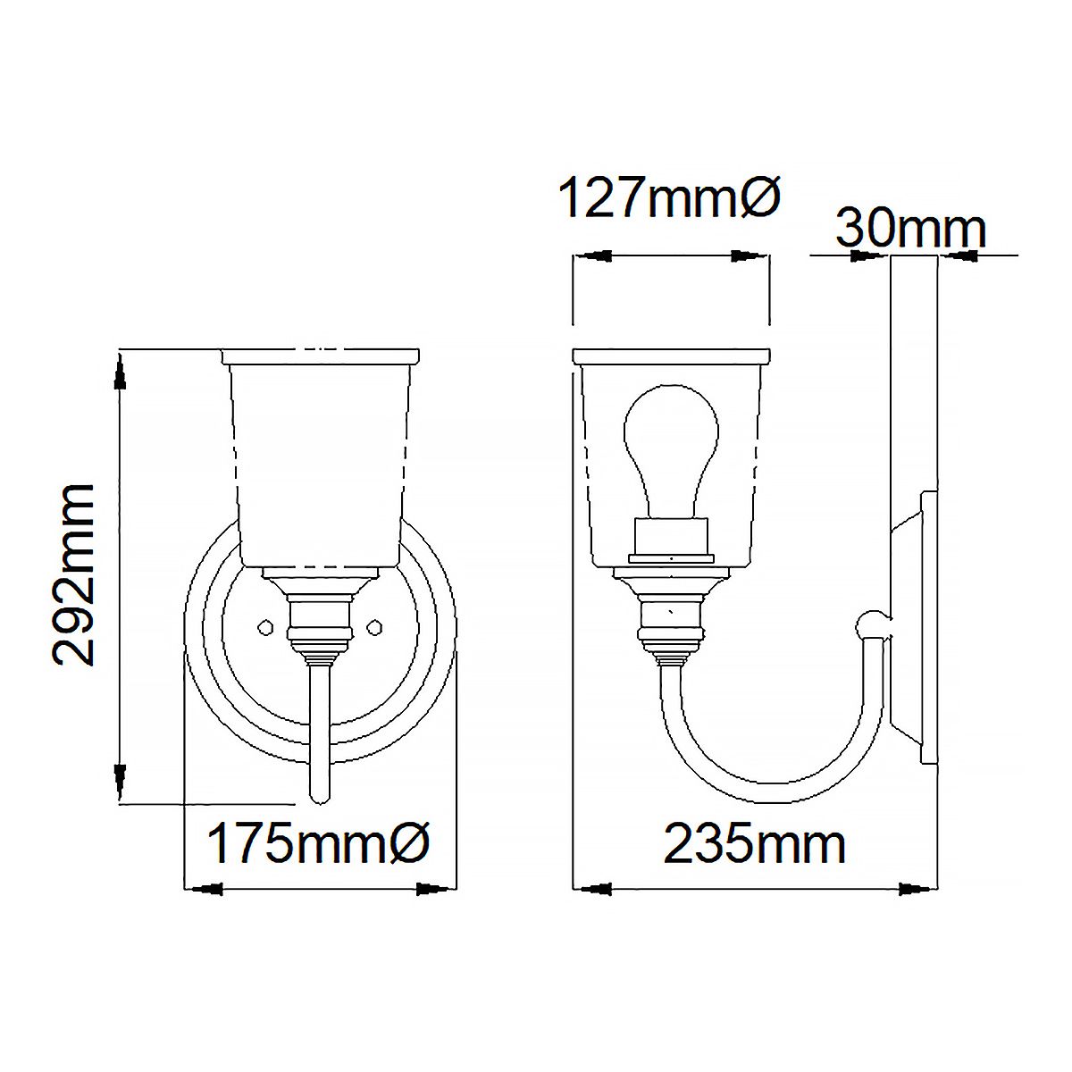 Kichler Waverly 1 Light Brass Wall Light-warehouse-25-09-26