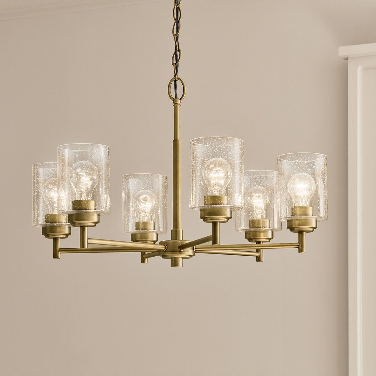 Kichler Winslow 6 Light Brass Chandelier