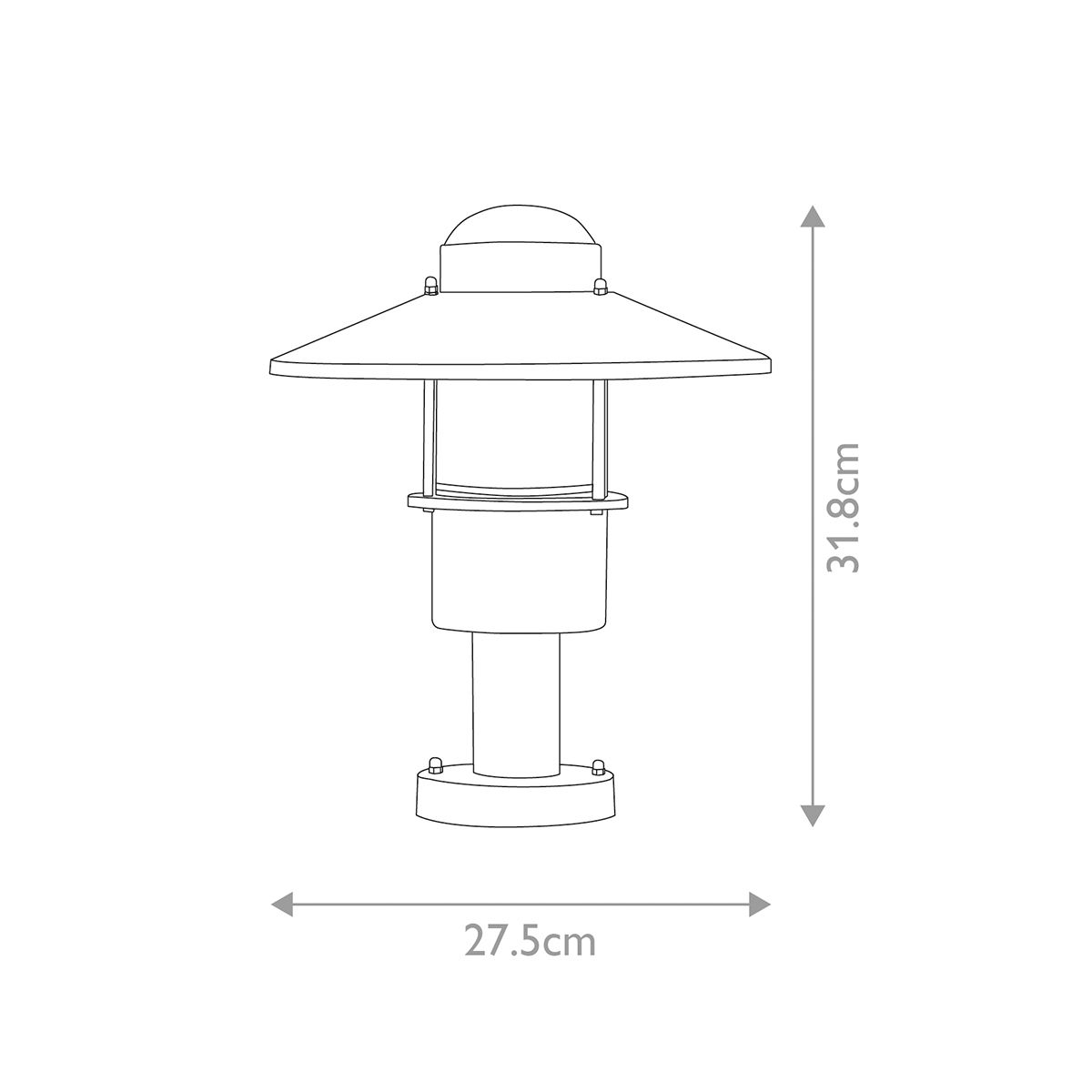 Klampenborg 1 Light Silver Outdoor Pedestal - PIR Sensor