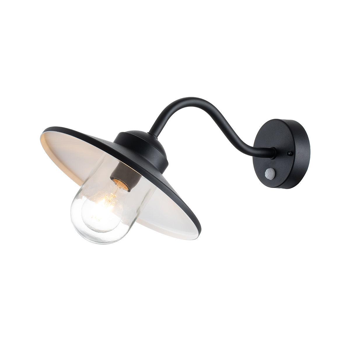 Elstead Klampenborg 1Black Outdoor Wall Light - PIR Sensor-warehouse-clearance-270826