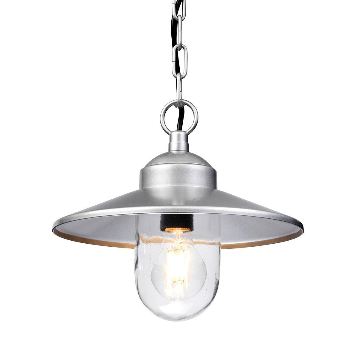 Elstead Klampenborg 1 Light Silver Outdoor Chain Lantern-OPEN-BOX-50-040626-warehouse-clearance-140826