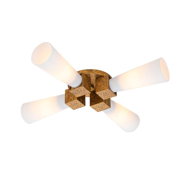 Elstead Kristy Living Room 4 Light Gold Ceiling Pendant Light by Elstead Lighting KRISTY-4P-DG-OPAL