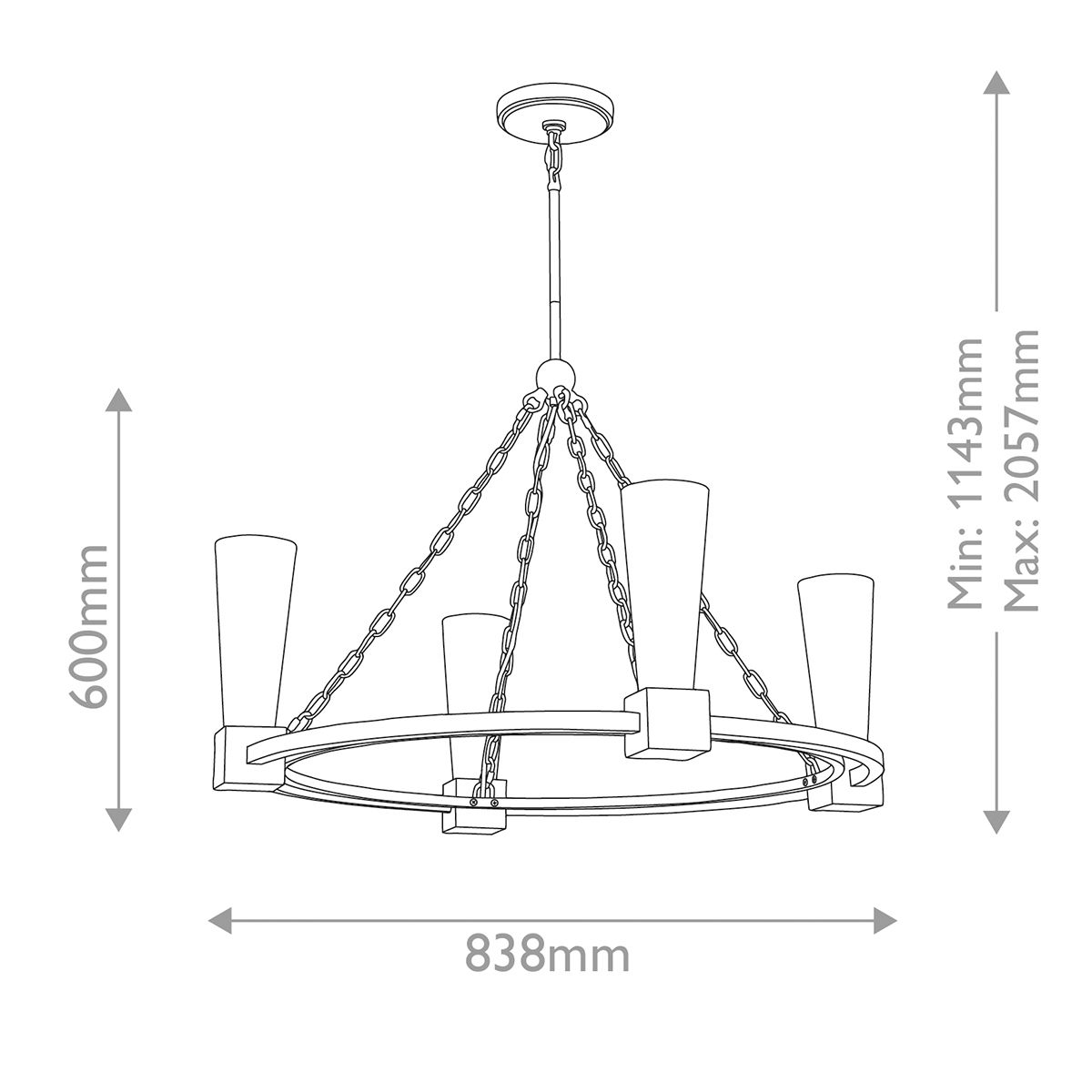 Elstead Kristy 4 Light Gold Chandelier