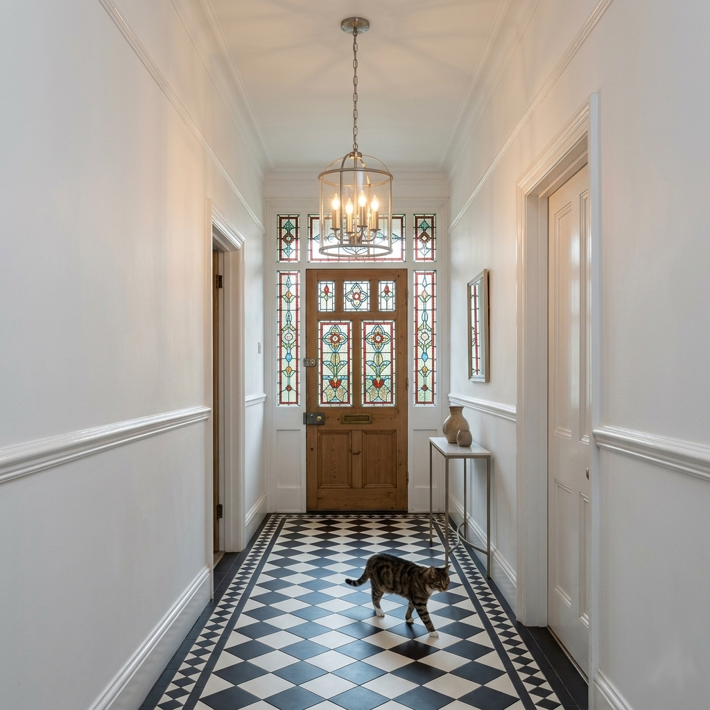 Endon Lambeth chrome Ceiling Lantern 4 Light