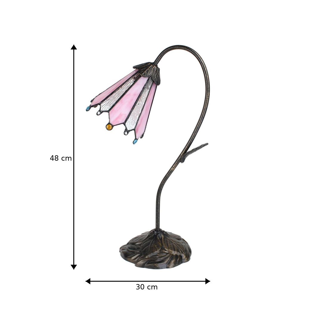 Westerton Swan Neck Pink & Silver Tiffany Lamp