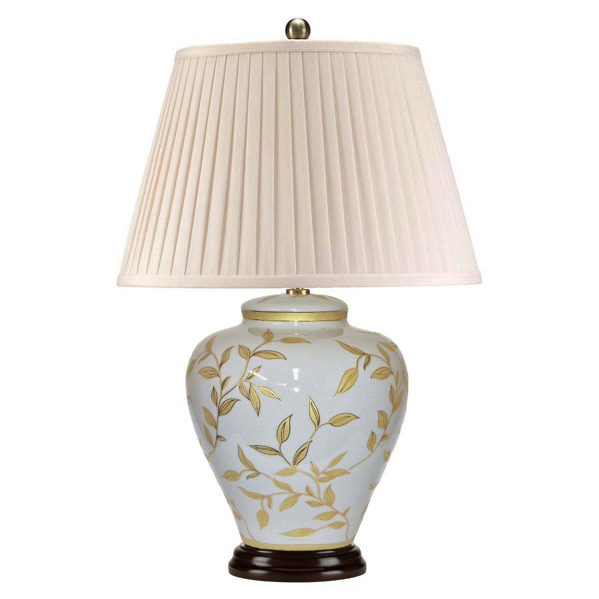 Leaves Brown & Gold Ceramic Table Lamp Elstead Lighting