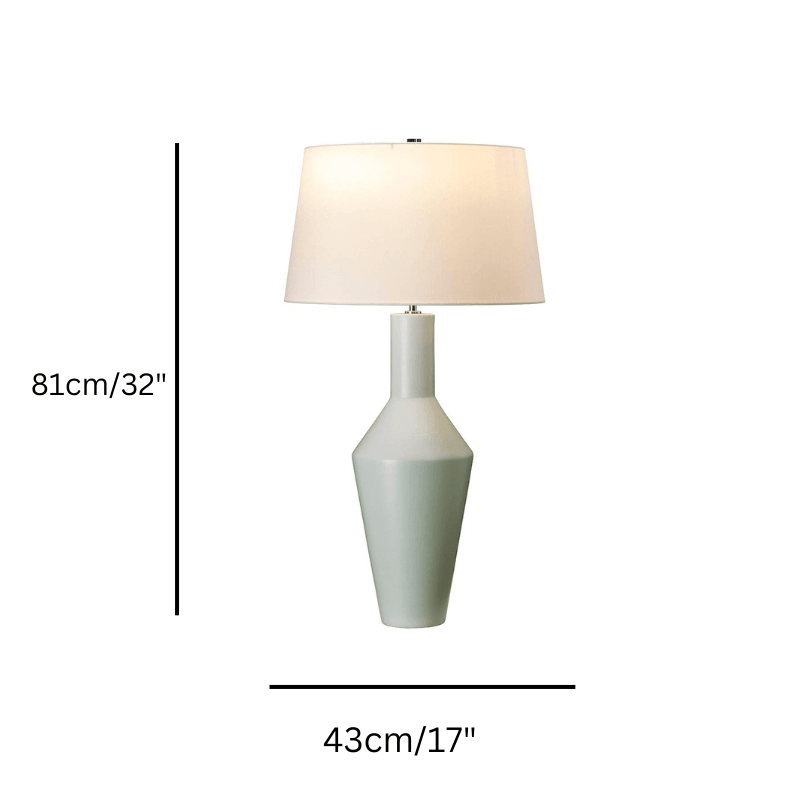 Leyton Green Ceramic Table Lamp size guide