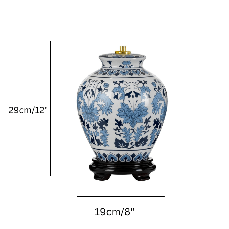 Linyi Blue & White Ceramic Table Lamp  size guide