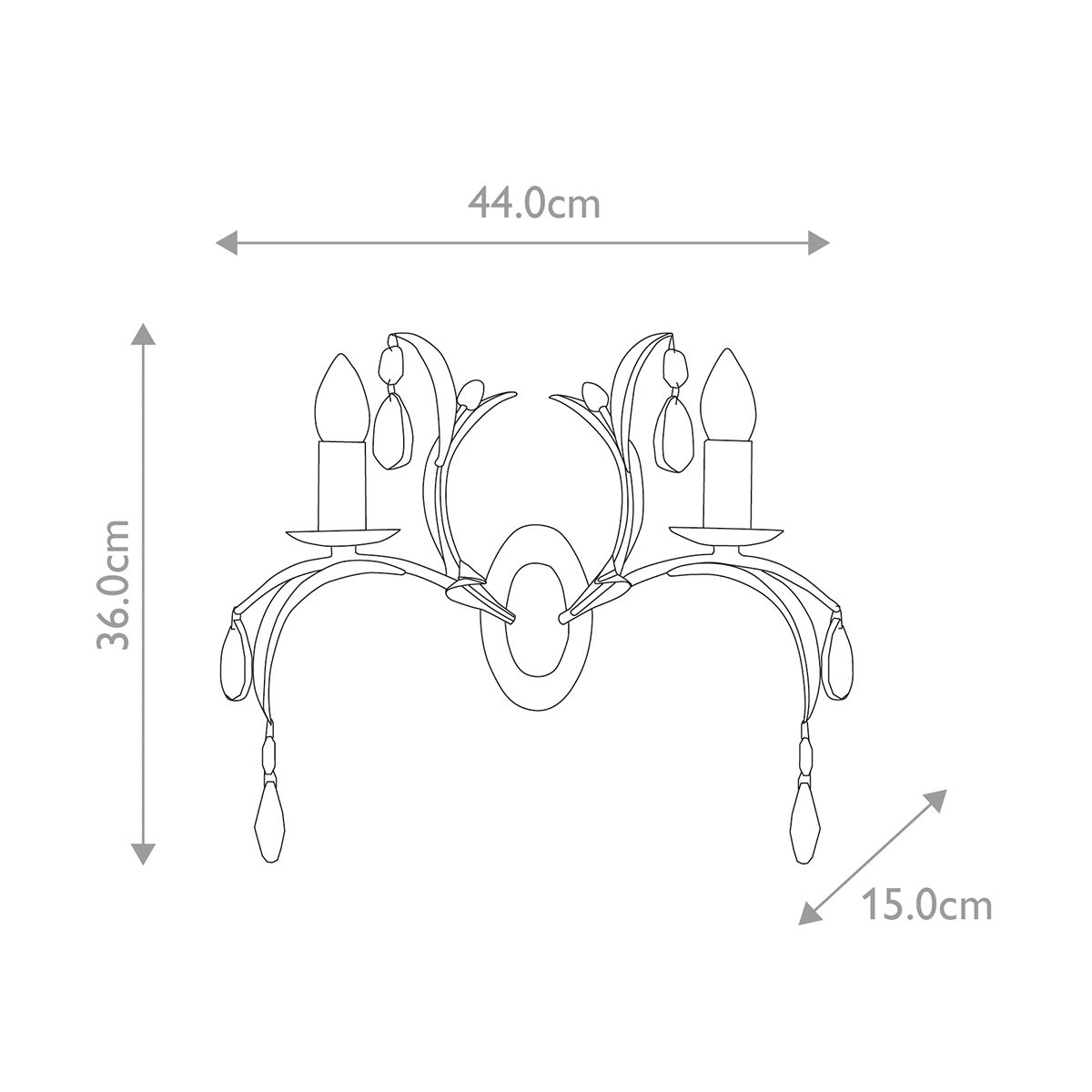 Elstead Lily 2 Light Bronze Wall Light