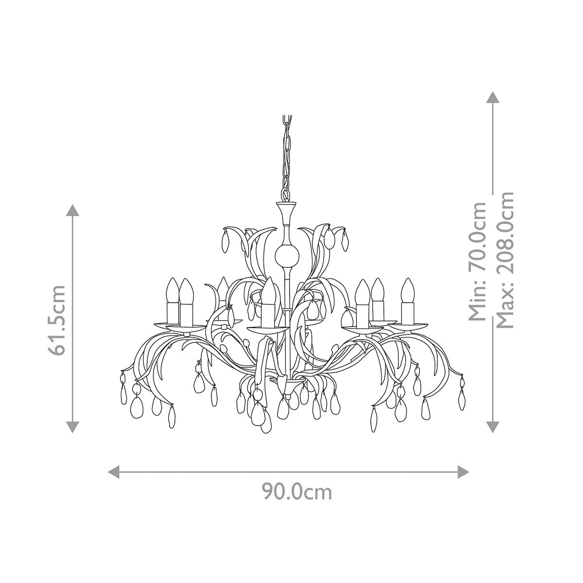 Elstead Lily 8 Light Bronze Patina Chandelier