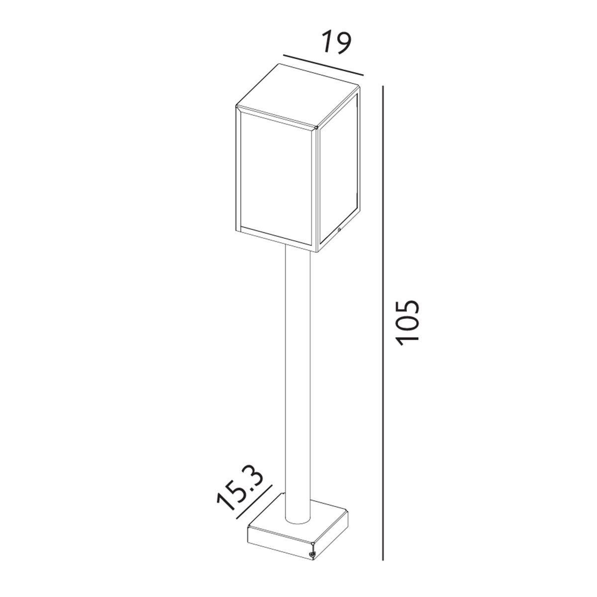 Lofoten Black Outdoor Pillar Light