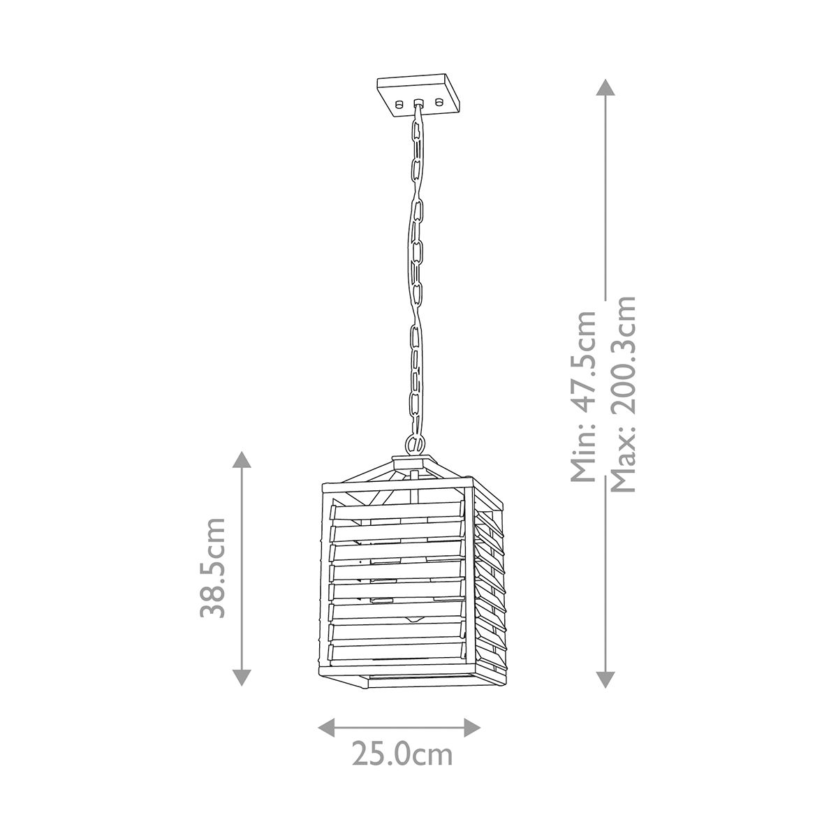 Elstead Louvre 1 Light Gunmetal Pendant - Clear Glass Slats