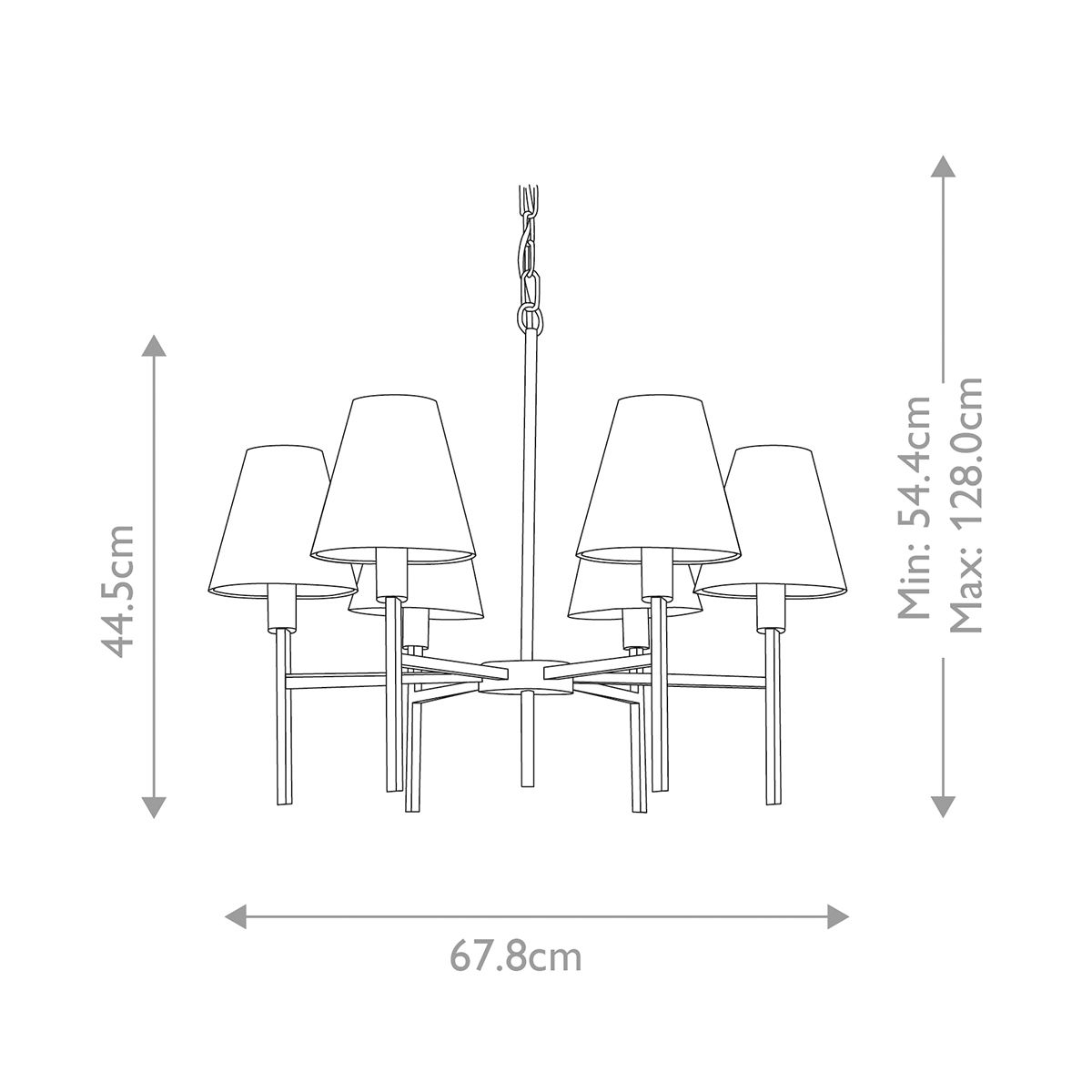 Elstead Lucerne 6 Light Brushed Nickel Chandelier