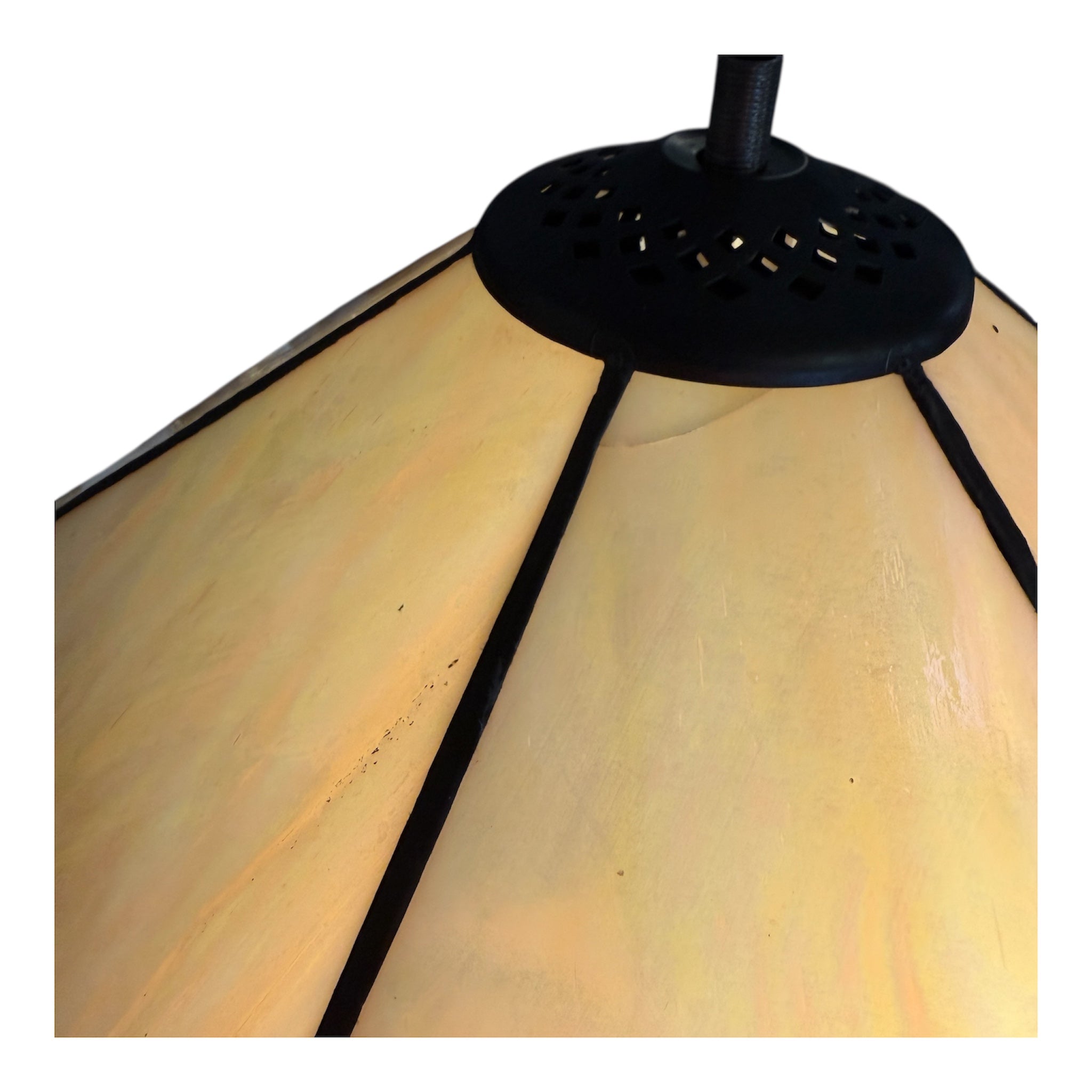 Nevada Medium Tiffany Ceiling Light - 1 Bulb Fitting-cracked-110326