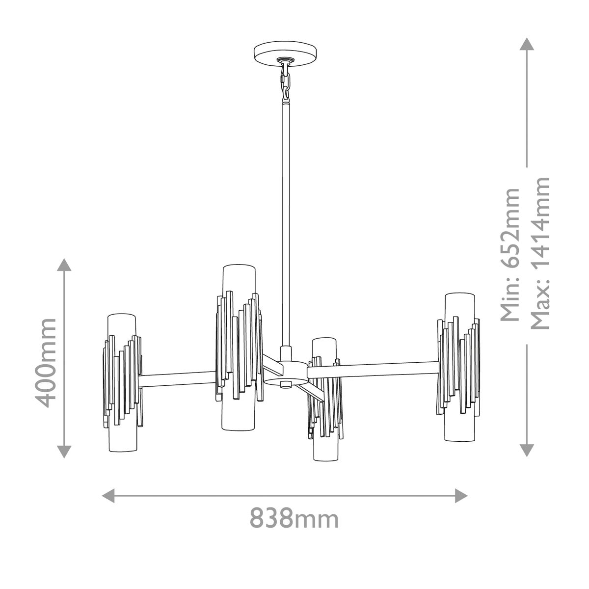 Elstead Marvele 8 Light Art Deco Chandelier
