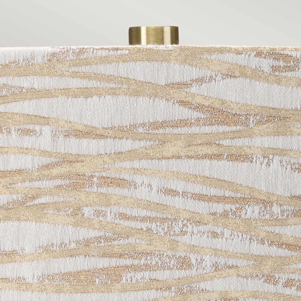 Milo White Ceramic Table Lamp with White & Beige Shade